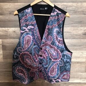 Vintage Paisley Waistcoat Vest Medium Large